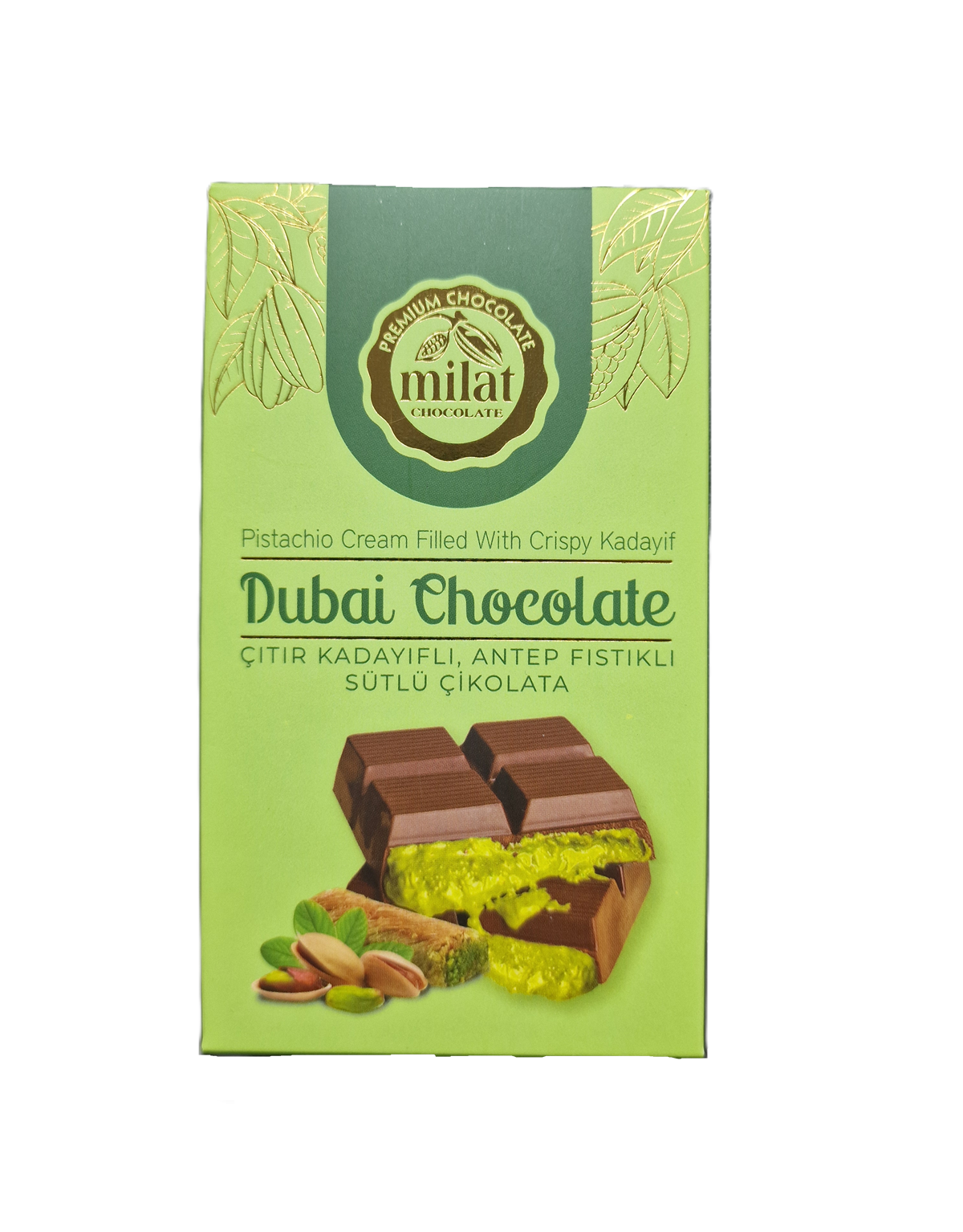 Milat Milky Dubai Chocolate With Pistachio and Crispy
