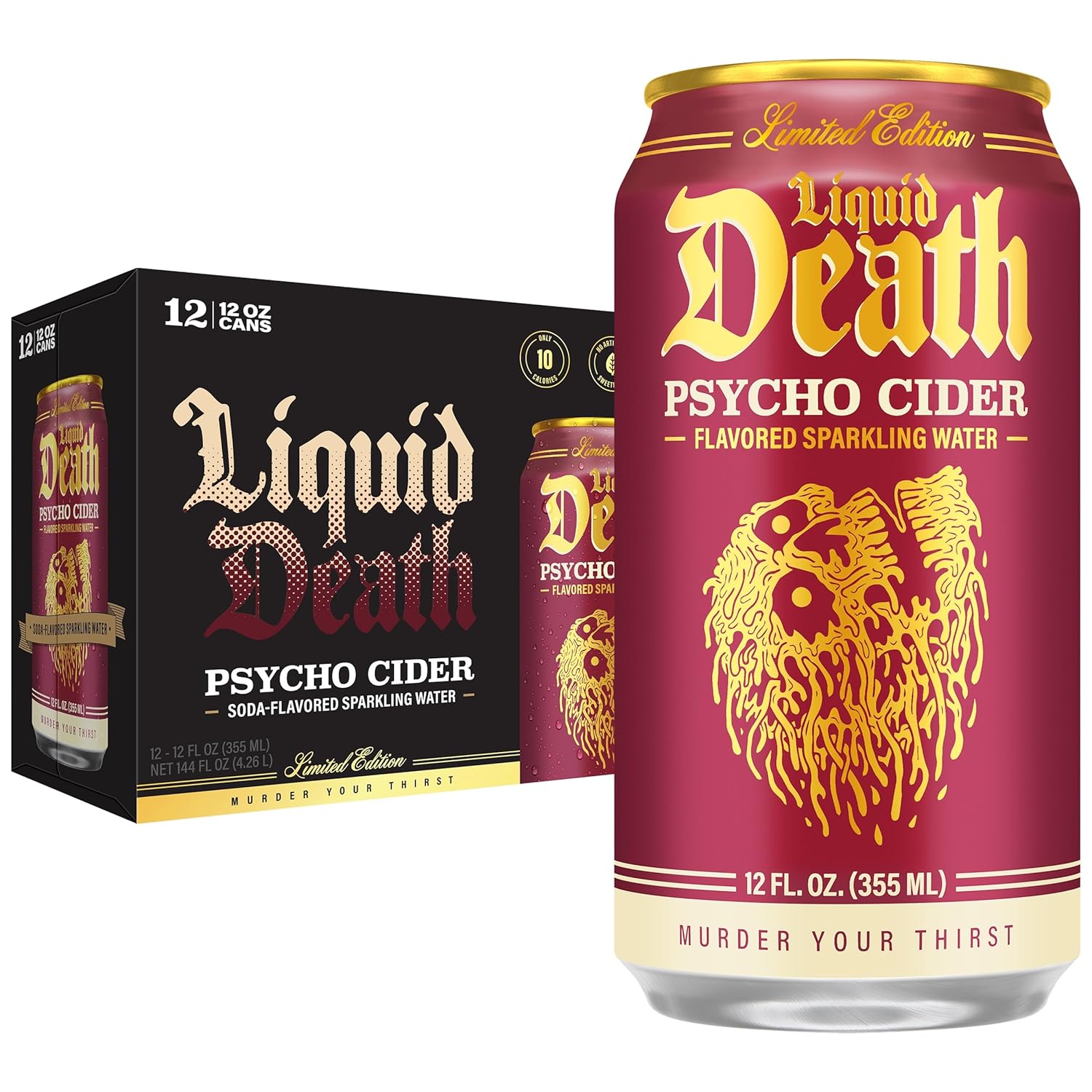 Liquid Death Flavored Sparkling Water - Psycho Cider (Apple Cinnamon)