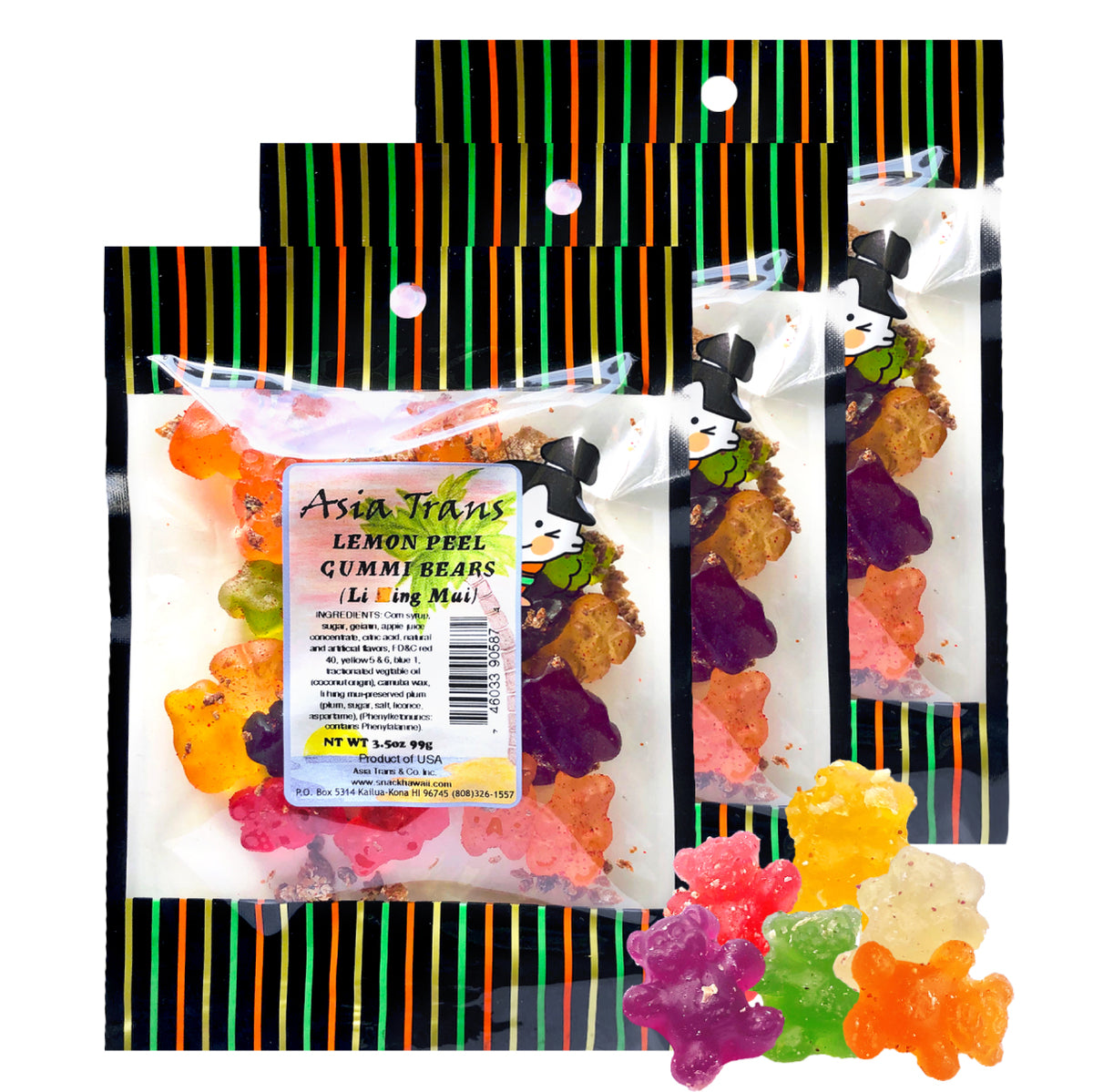 Li Hing Mui Lemon Peel Gummy Bears