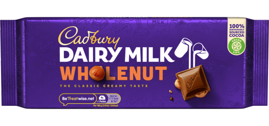 Cadbury Dairy Milk Wholenut Chocolate Bar 180g